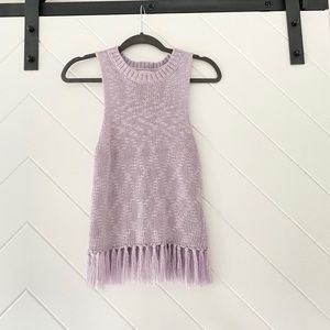 South Moon Under :: Crossback Fringed Sweater Tank Top